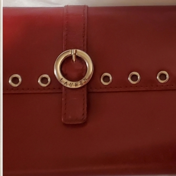 Lauren Ralph Lauren leather wallet claret l‎ - Picture 10 of 10